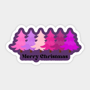 Merry Christmas pink trees Sticker